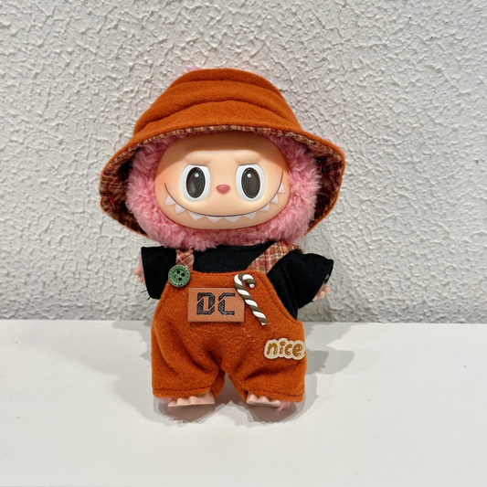 Orange Hoodie with Overalls  (Doll Not Included)